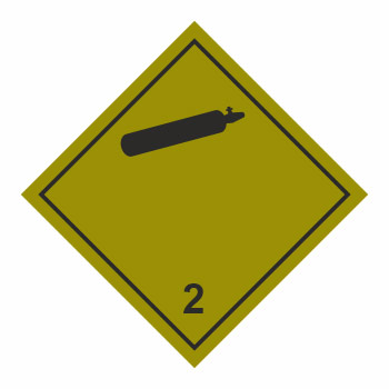 Знак перевозки опасных грузов «Класс 2.2. Невоспламеняющиеся, нетоксичные газы» (светоотражающая пленка ламинированная, 300х300 мм)